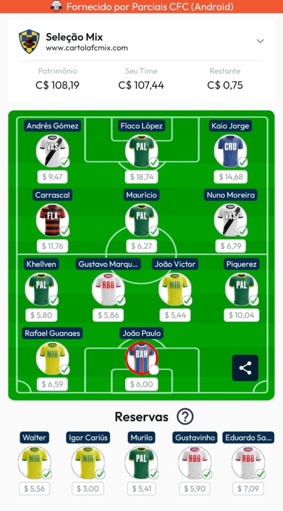 Seleção Mix - 2ª Rodada